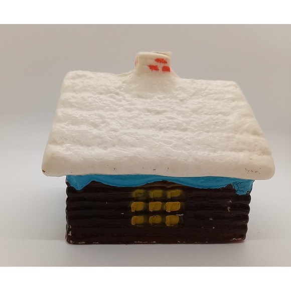 Vtg Christmas Candle Swiss Chalet Fuller Bush Co. Unique Cabin Shaped Candle - Picture 4 of 13